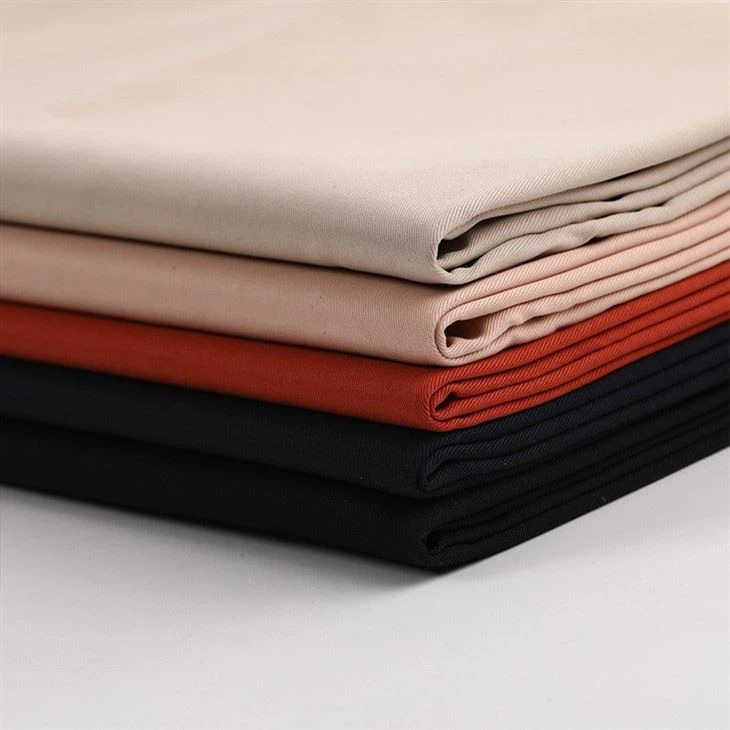 Wholesale Woven Twill Polyester Nylon Cotton Yarn Dyed Blend Fabric For Jacket Windbreaker Trench Coat Long Dust Coat